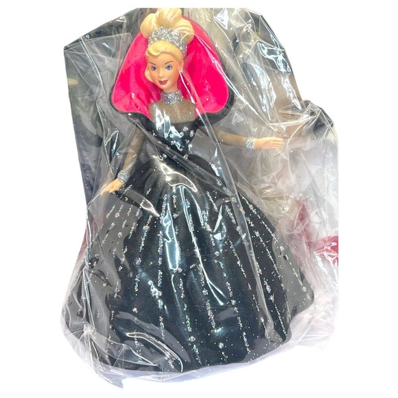 Holiday Barbie Doll Christmas Tree Ornament 1998 Hallmark Keepsake Black Dress - Picture 12 of 16